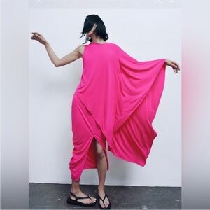 Zara limited edition draped side midi skirt